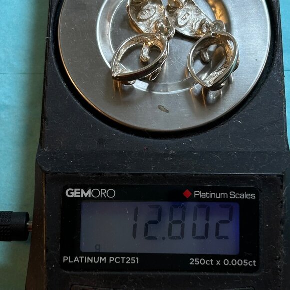 Sterling Silver 925 Door Knocker Scroll Drop Shaped Bold Dangle Earrings 1.5" L - Picture 6 of 9